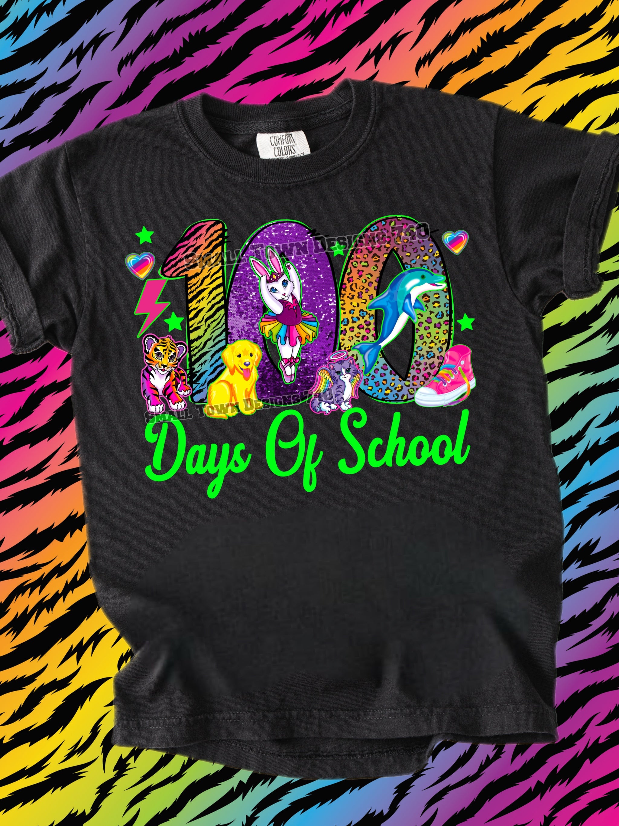 DTF Print 100 Days Lisa Frank Animals