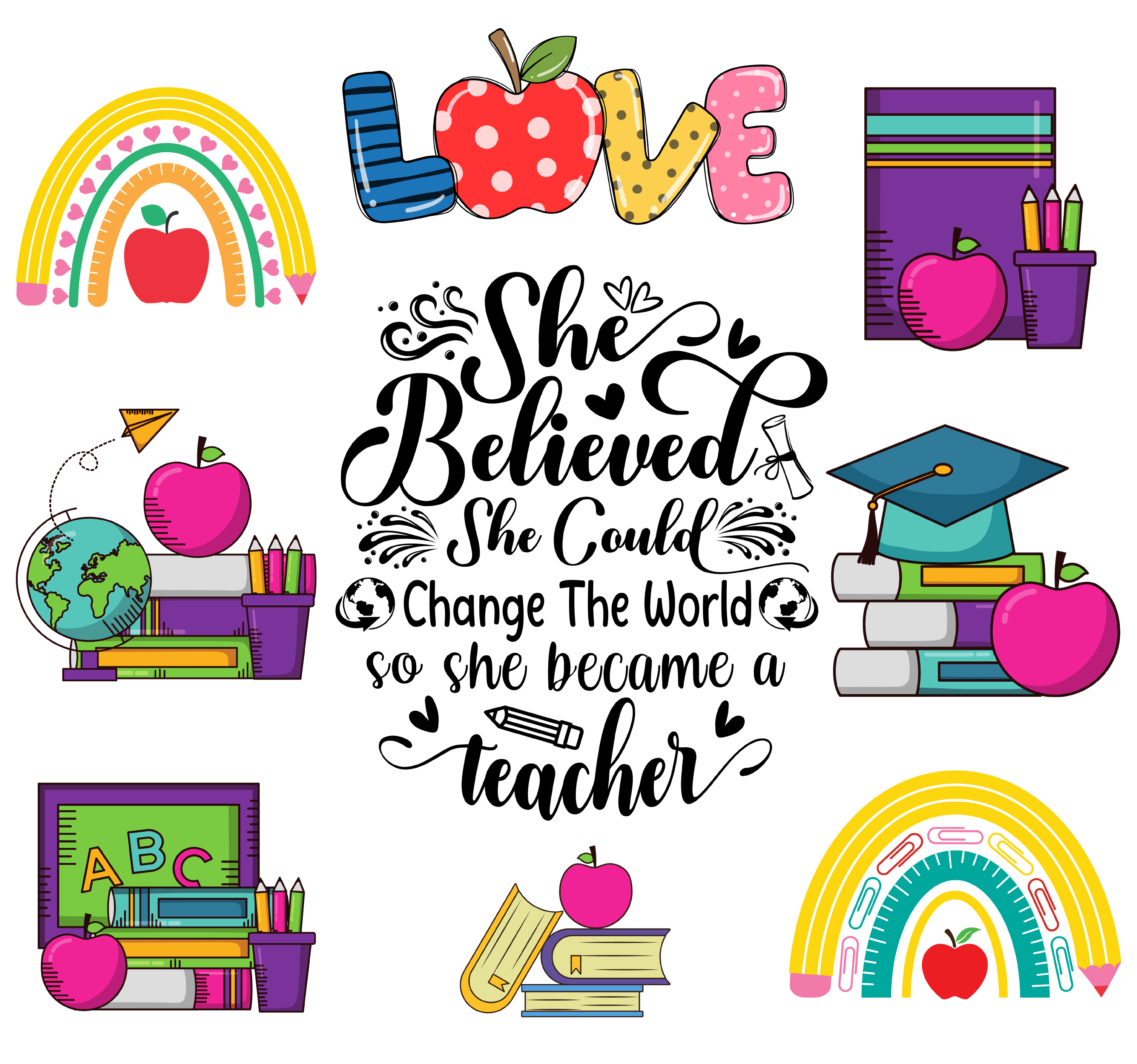 Sublimation Tumbler Wrap -Teacher LOVE - The Vinyl Haus