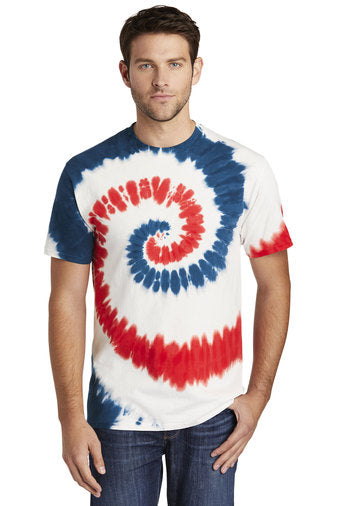 Port & Company Tie Dye Tee-USA Rainbow