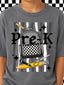 DTF PRINT - Back to School Pre-K School Tools Checkerboard