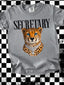 DTF PRINT - Back to School Secretary Leopard Diamond Necklace