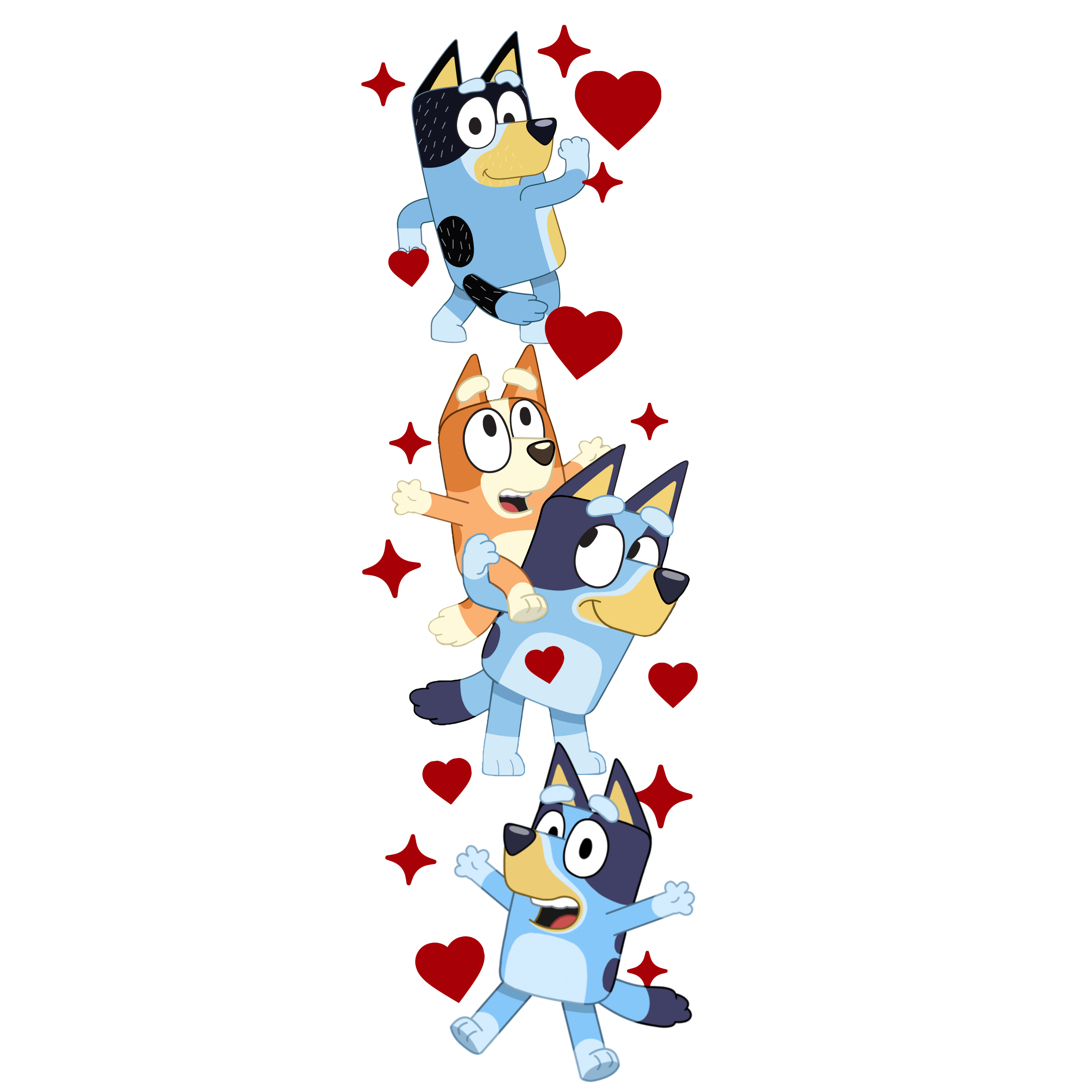 DTF Print-Bluey Valentine with sleeve design