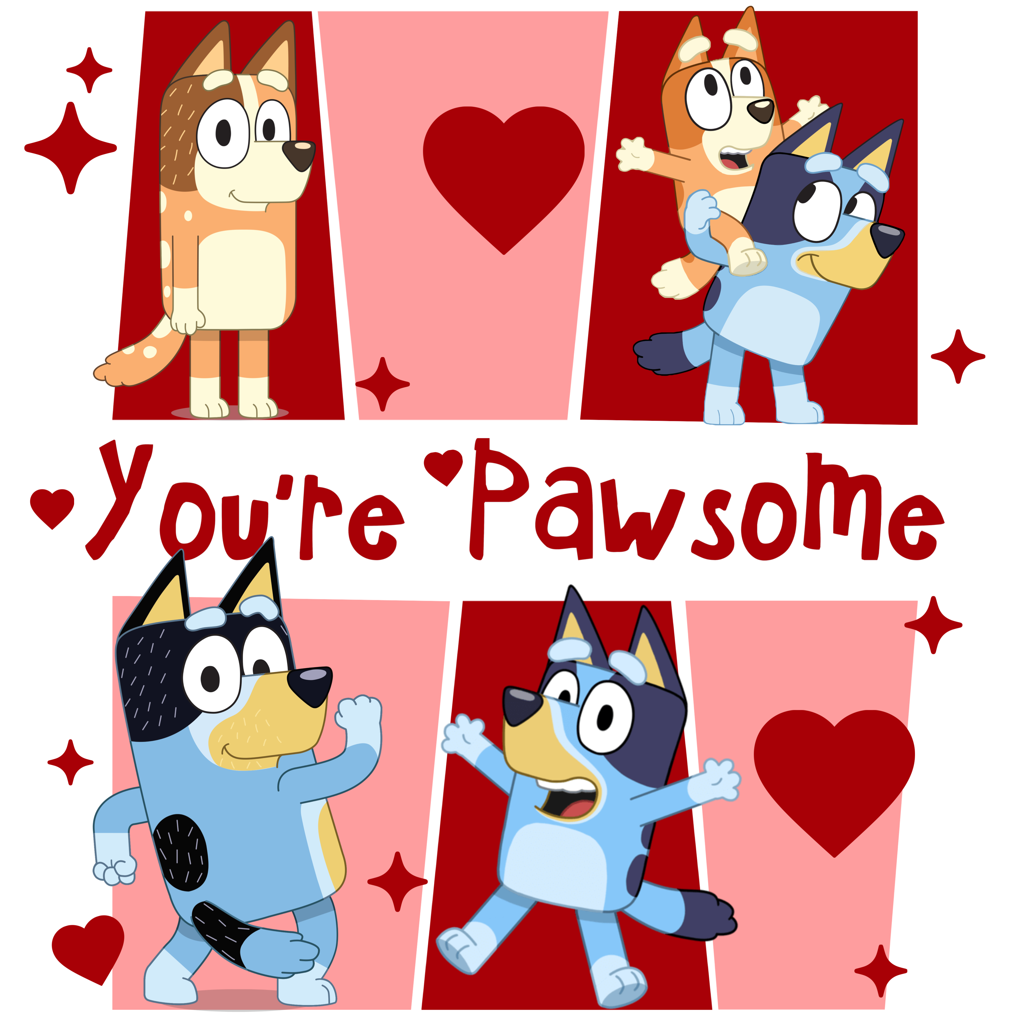 DTF Print-Bluey Valentine with sleeve design