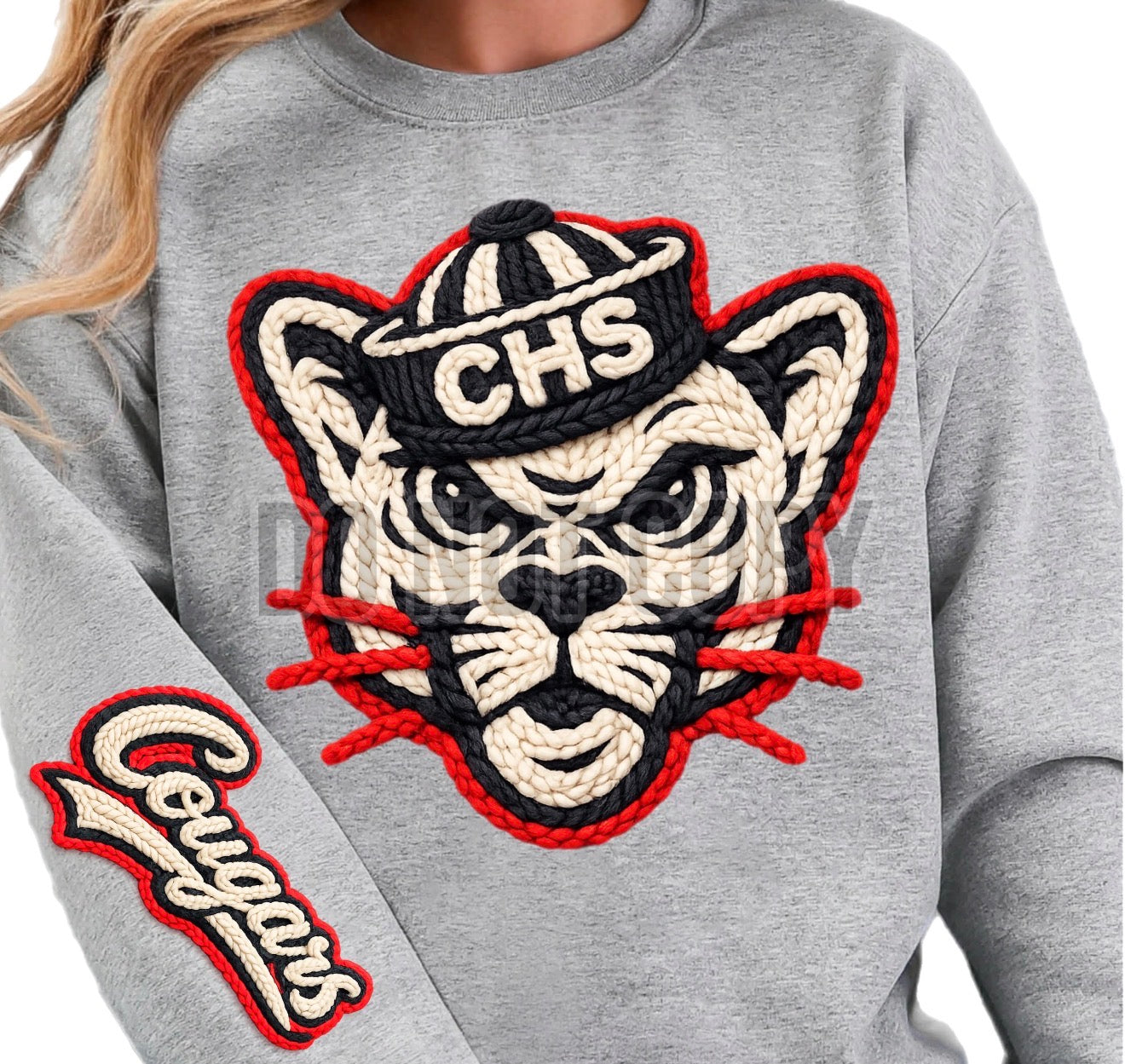 DTF Print Canyon Cougers Faux Yarn