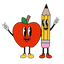 HTV Prints - Apple and Pencil Cartoons - The Vinyl Haus