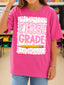 DTF PRINT - Back to School First Grade Bows Flowers Pencil