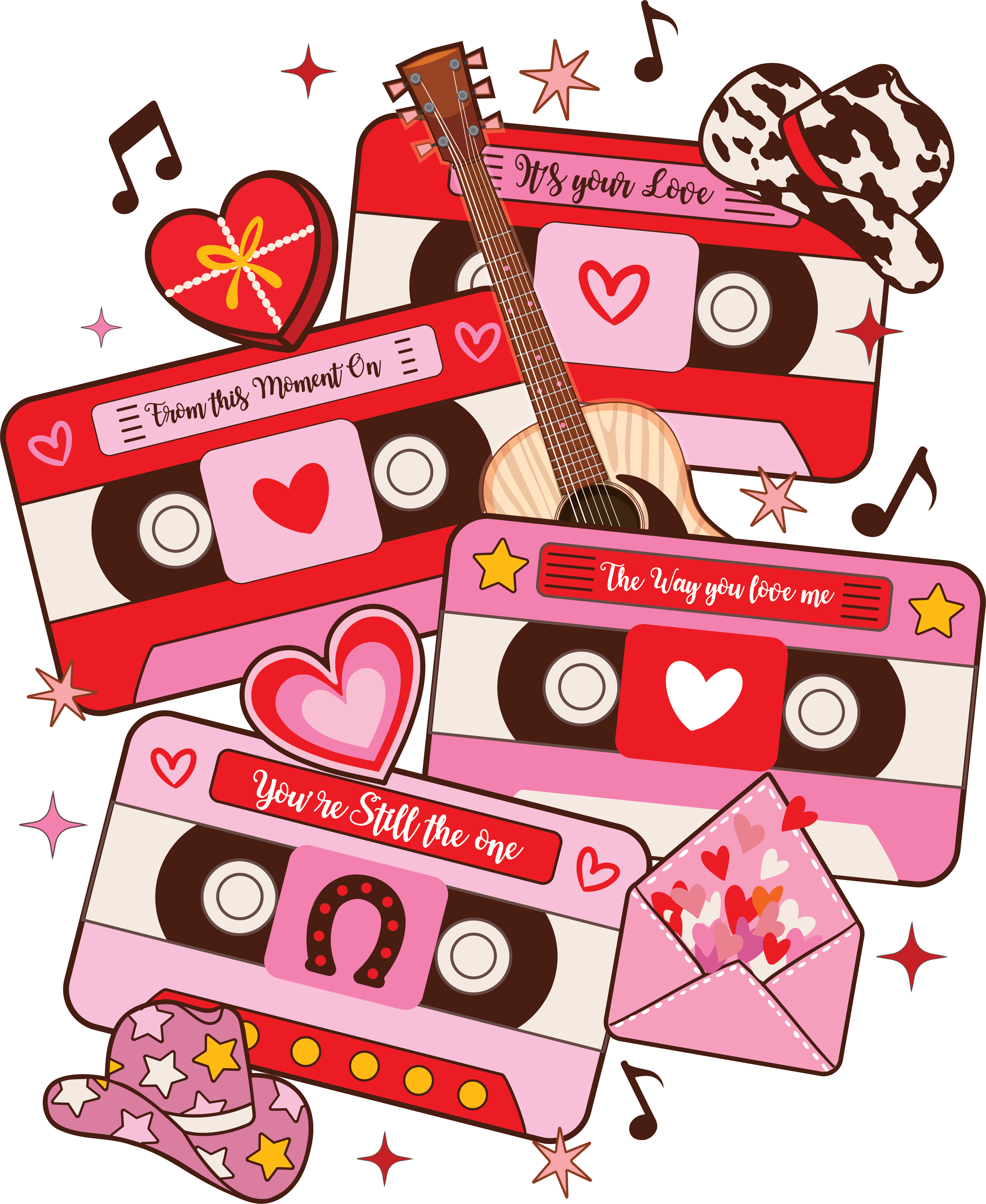 DTF Print-Valentines Cassette Tape