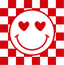 DTF Print-Red Checkered Smiley