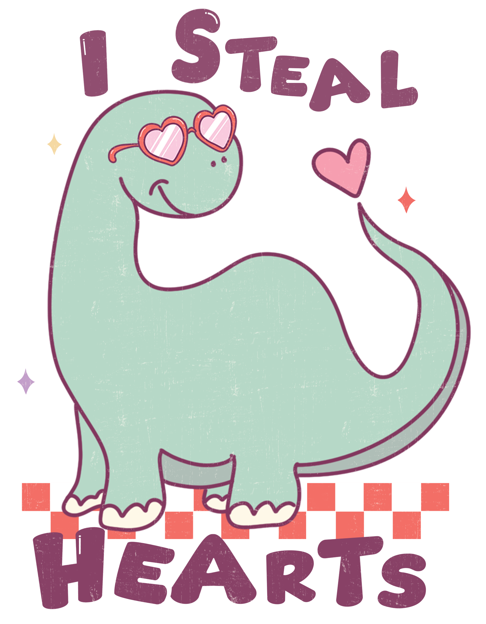 DTF Print-Dino I Steal Hearts