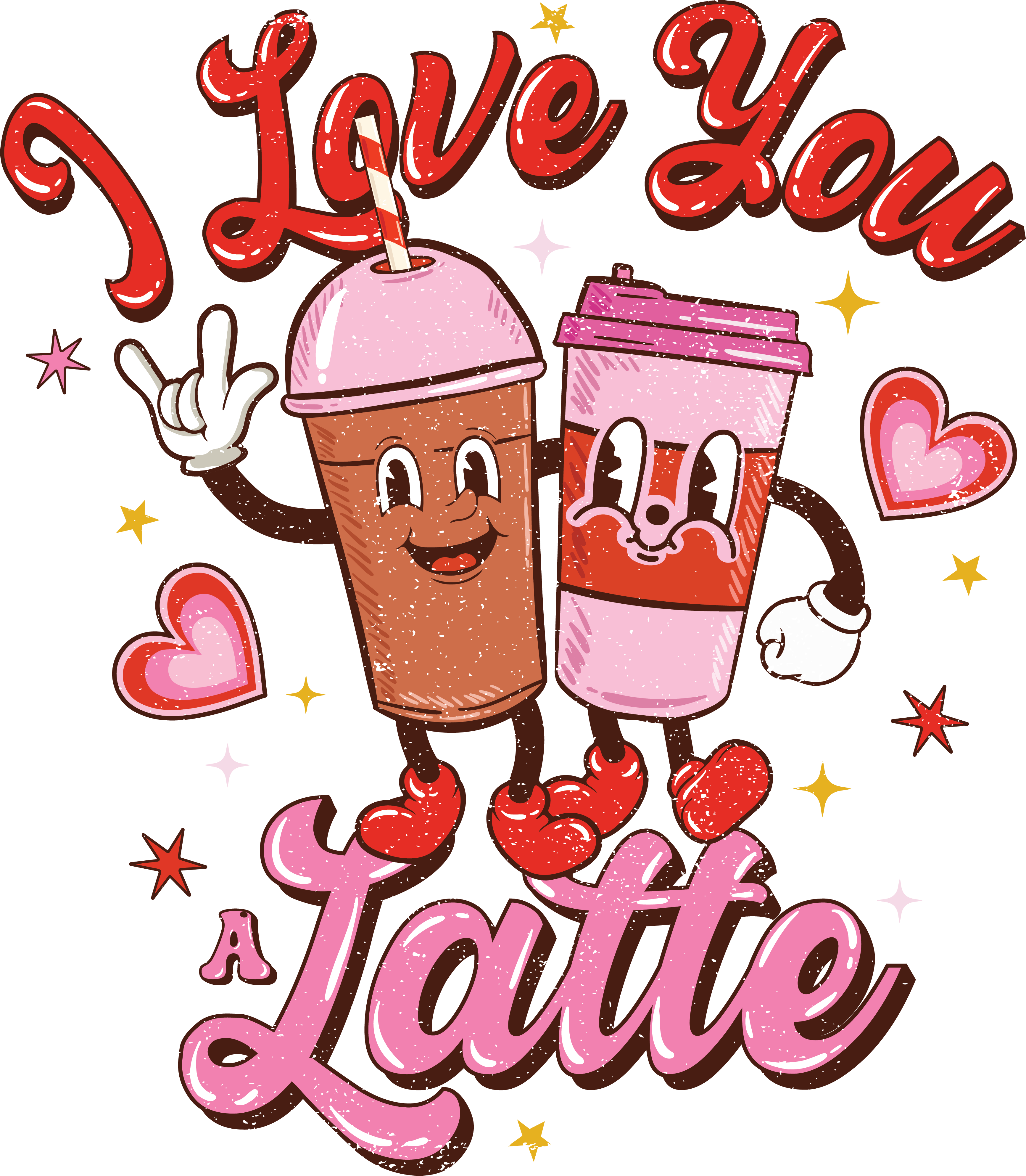 DTF Print-Love You Alatte