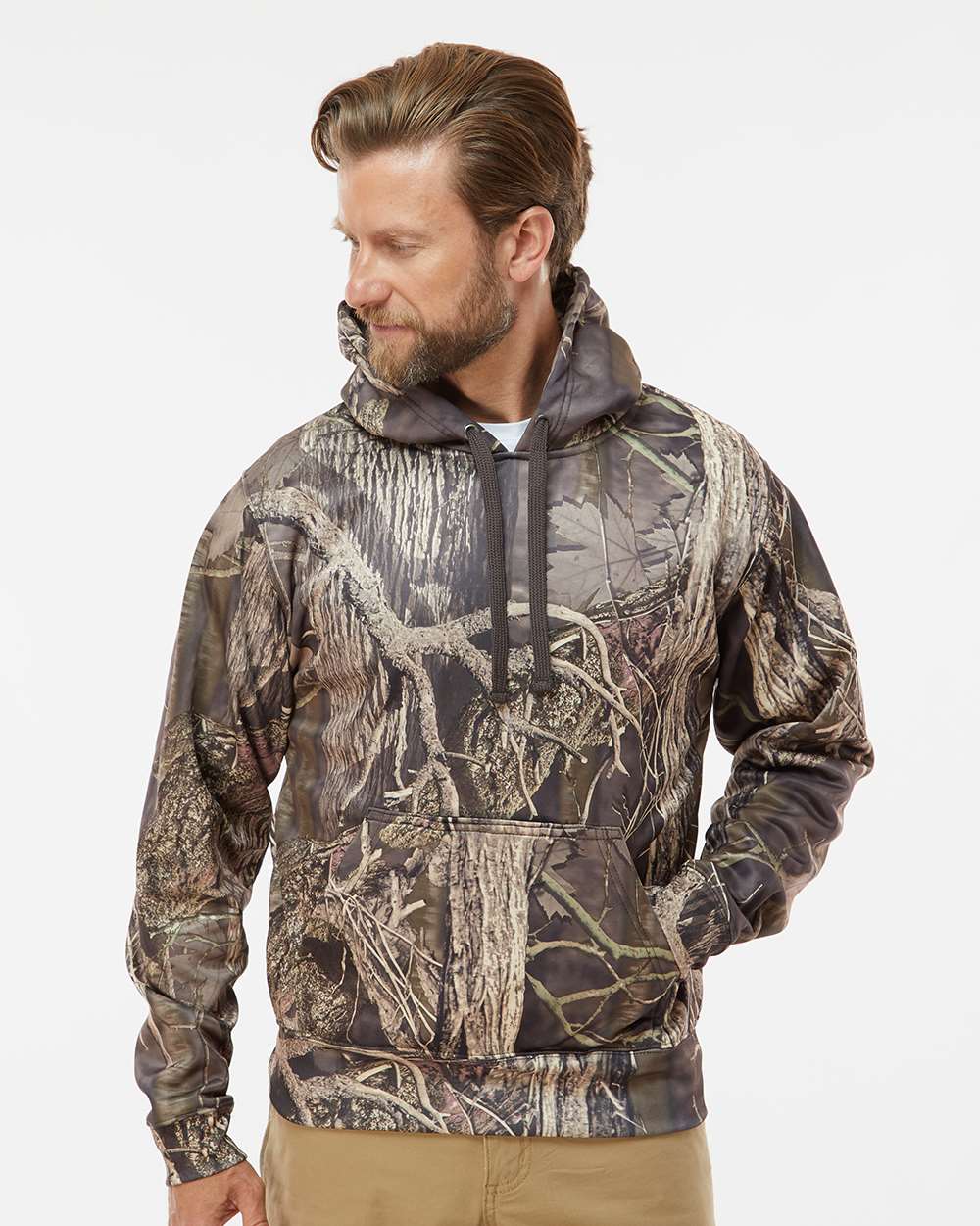 J.America Hooded Sweatshirt- Outdoor Camo