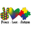 HTV Prints - Peace Love Autism - The Vinyl Haus