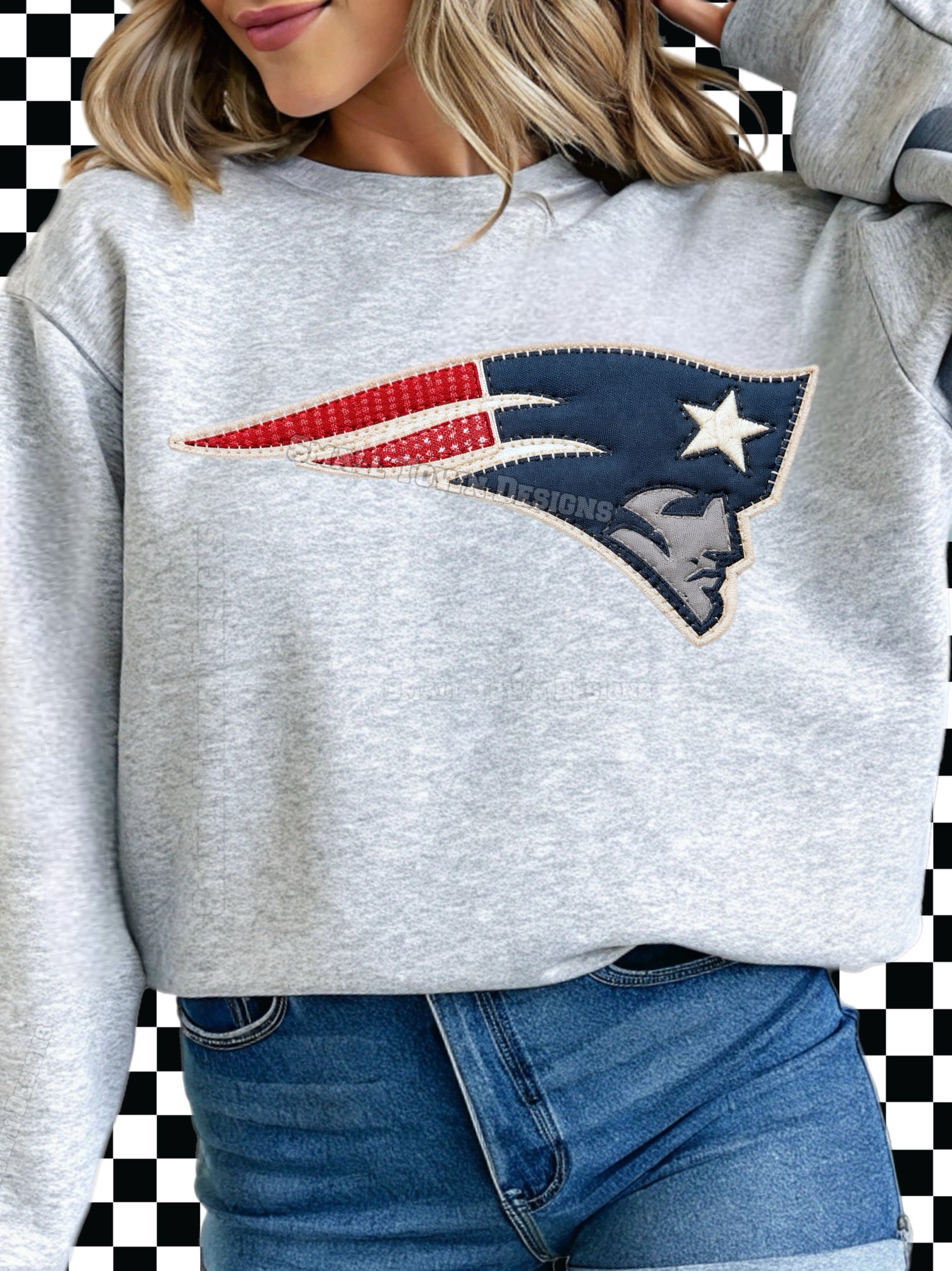 DTF Print New England Patriots Quilted