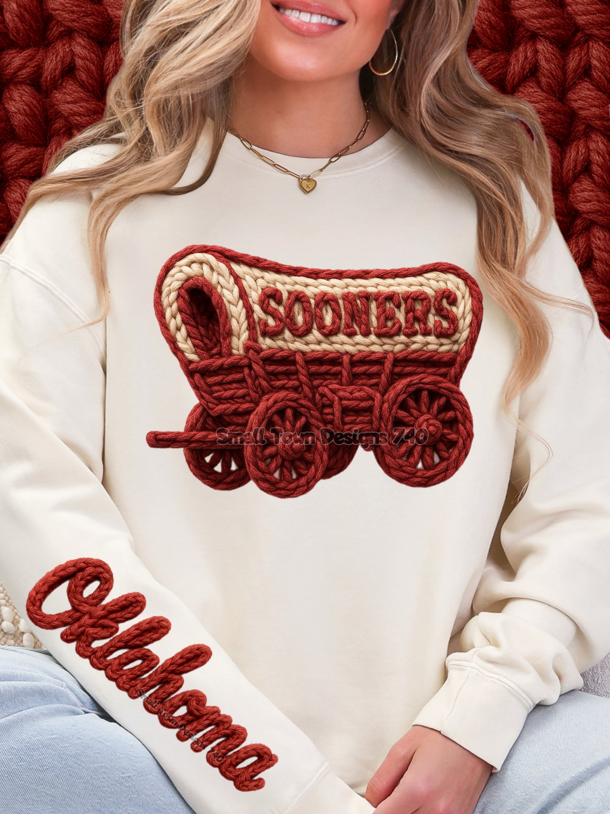 DTF Print Sooners Wagon Yarn