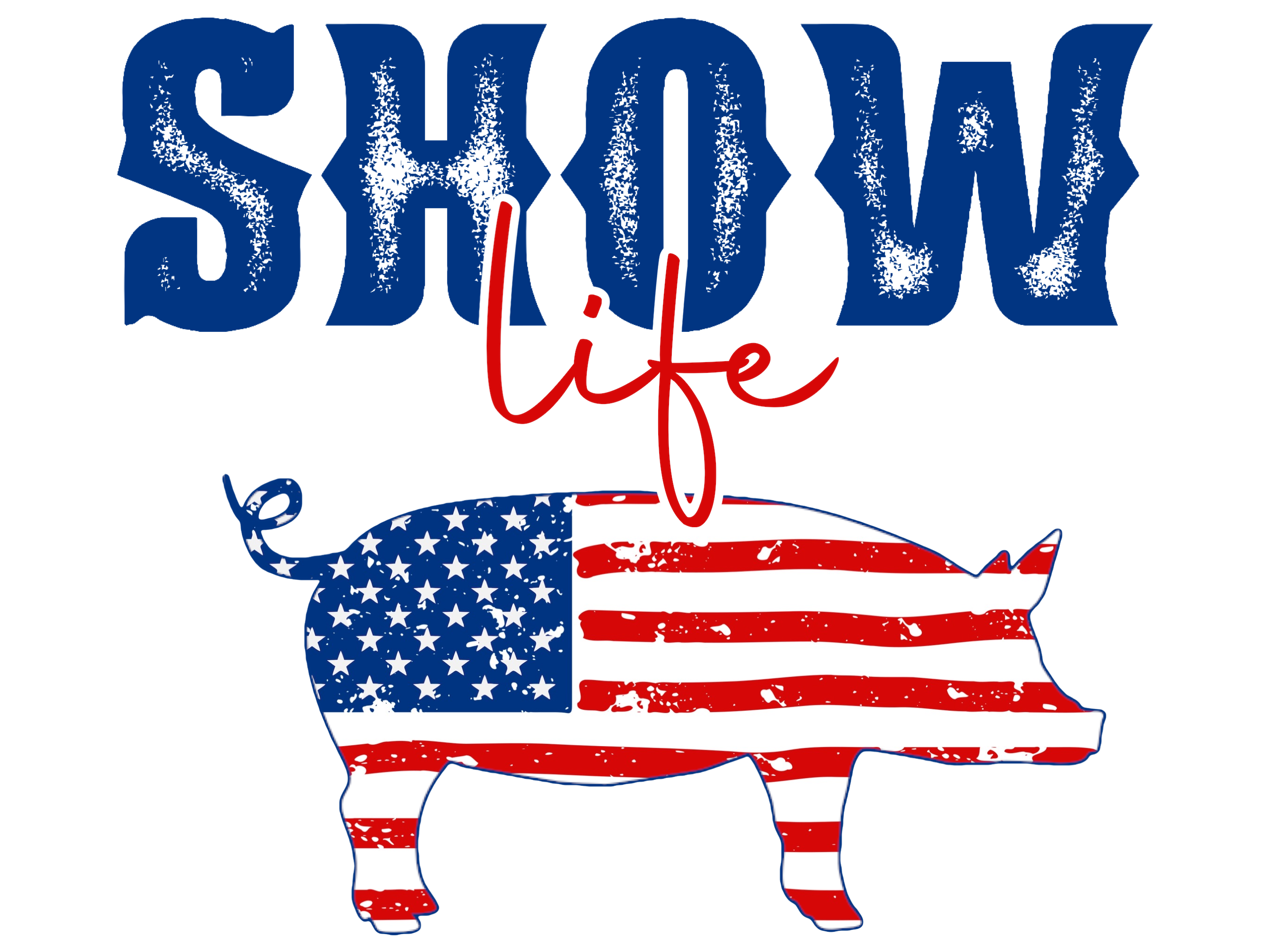 DTF Print-Show Life USA Pig