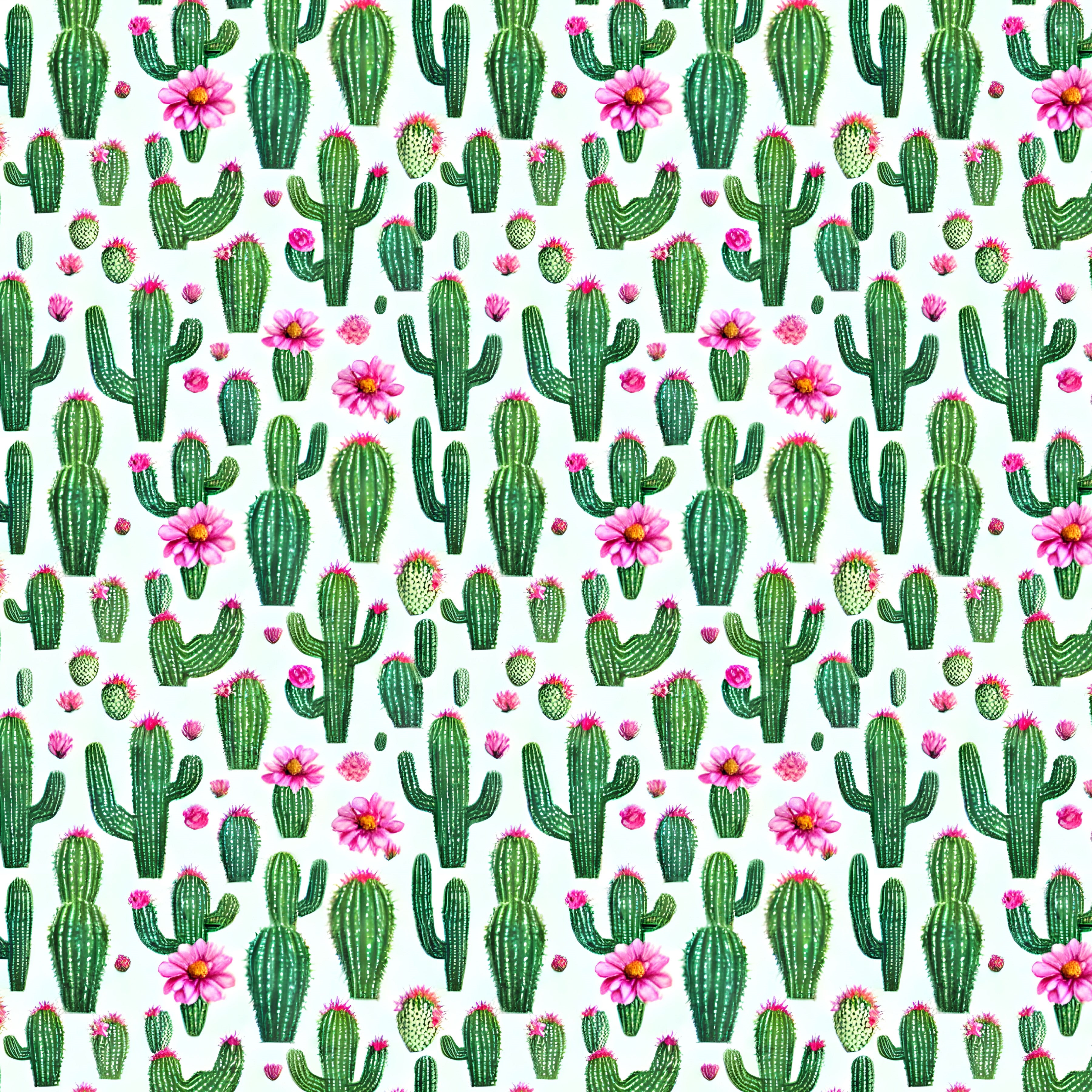 Cactus Watercolor Pattern Vinyl 12" x 12" - The Vinyl Haus