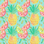Golden Sparkle Tropical Fruits Turquoise Background Vinyl 12" x 12" - The Vinyl Haus