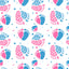 Pink and Blue Baby Footprints Pattern Vinyl 12" x 12" - The Vinyl Haus
