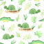 Watercolor Turtles and Alligators Pattern Vinyl 12" x 12" - The Vinyl Haus