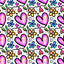 Doodle Hearts and Flowers Pattern Vinyl 12" x 12" - The Vinyl Haus