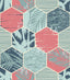 Retro Abstract Palm Trees in Hexagons Pattern Vinyl 12" x 12" - The Vinyl Haus