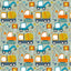 Construction Trucks Green Background Pattern Vinyl 12" x12" - The Vinyl Haus