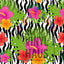 Zebra Floral Pattern Vinyl 12" x 12" - The Vinyl Haus