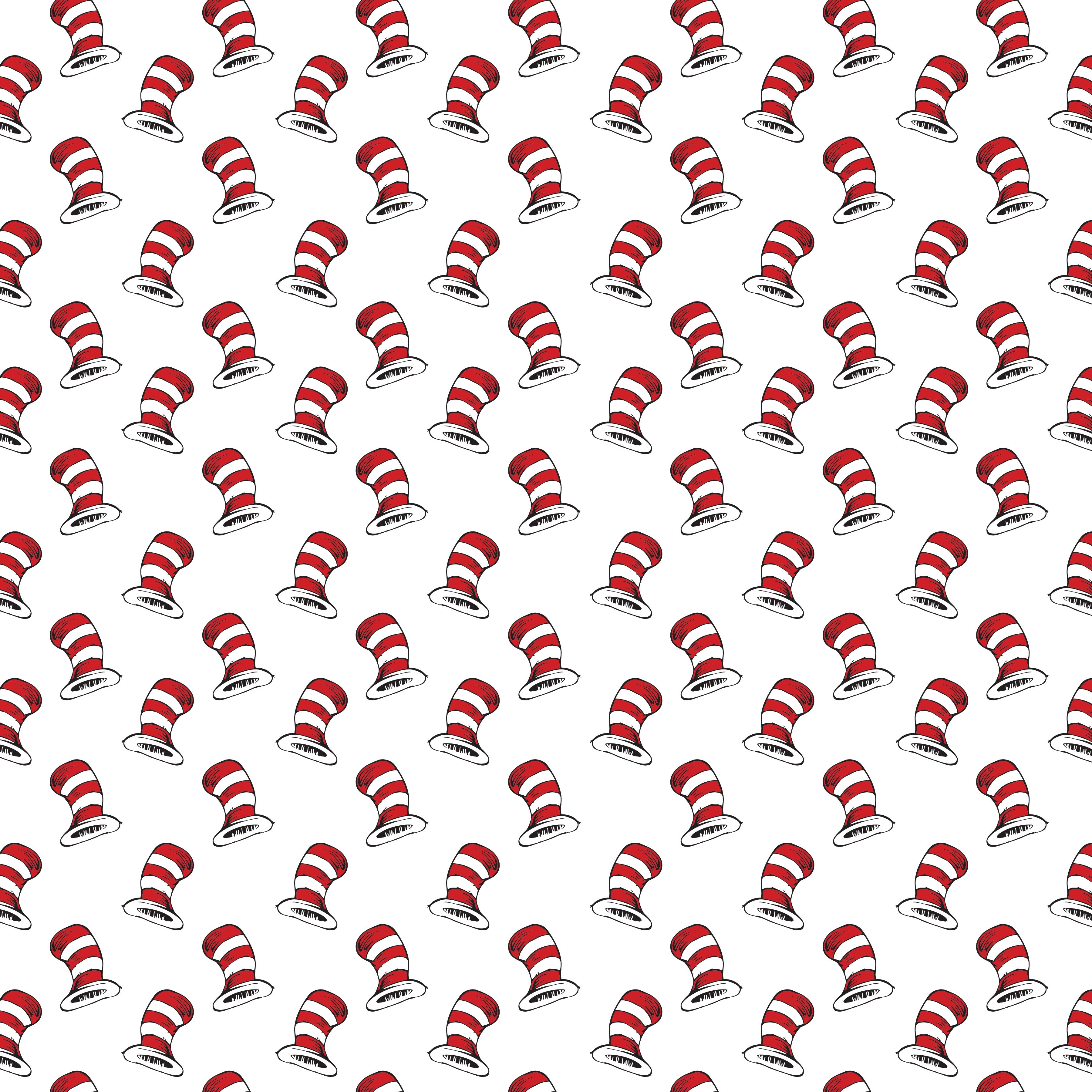 Red and White Hats White Background Patterned Vinyl 12" x 12" - The Vinyl Haus