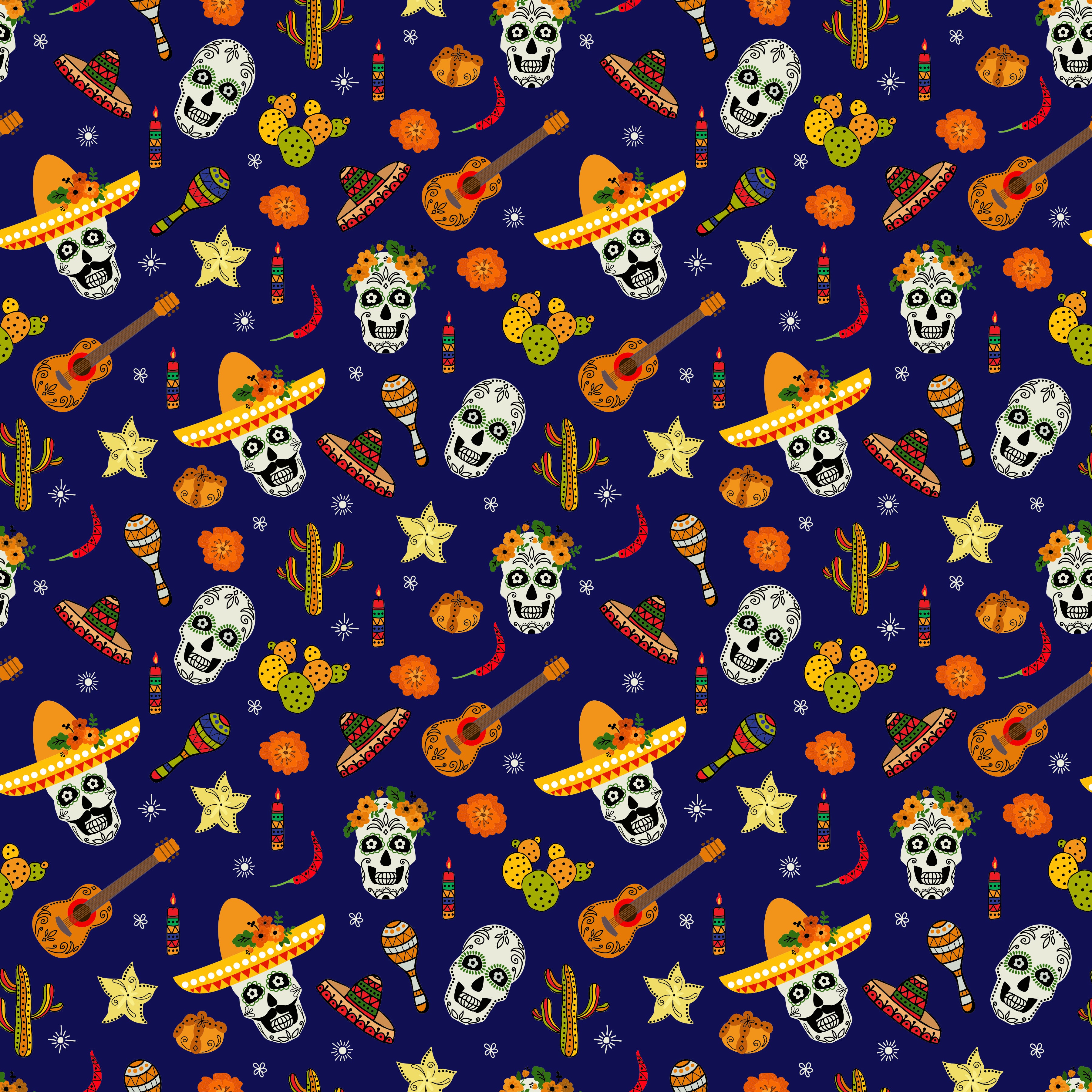 Sugar Skulls Patterned Vinyl 12" x 12" - The Vinyl Haus