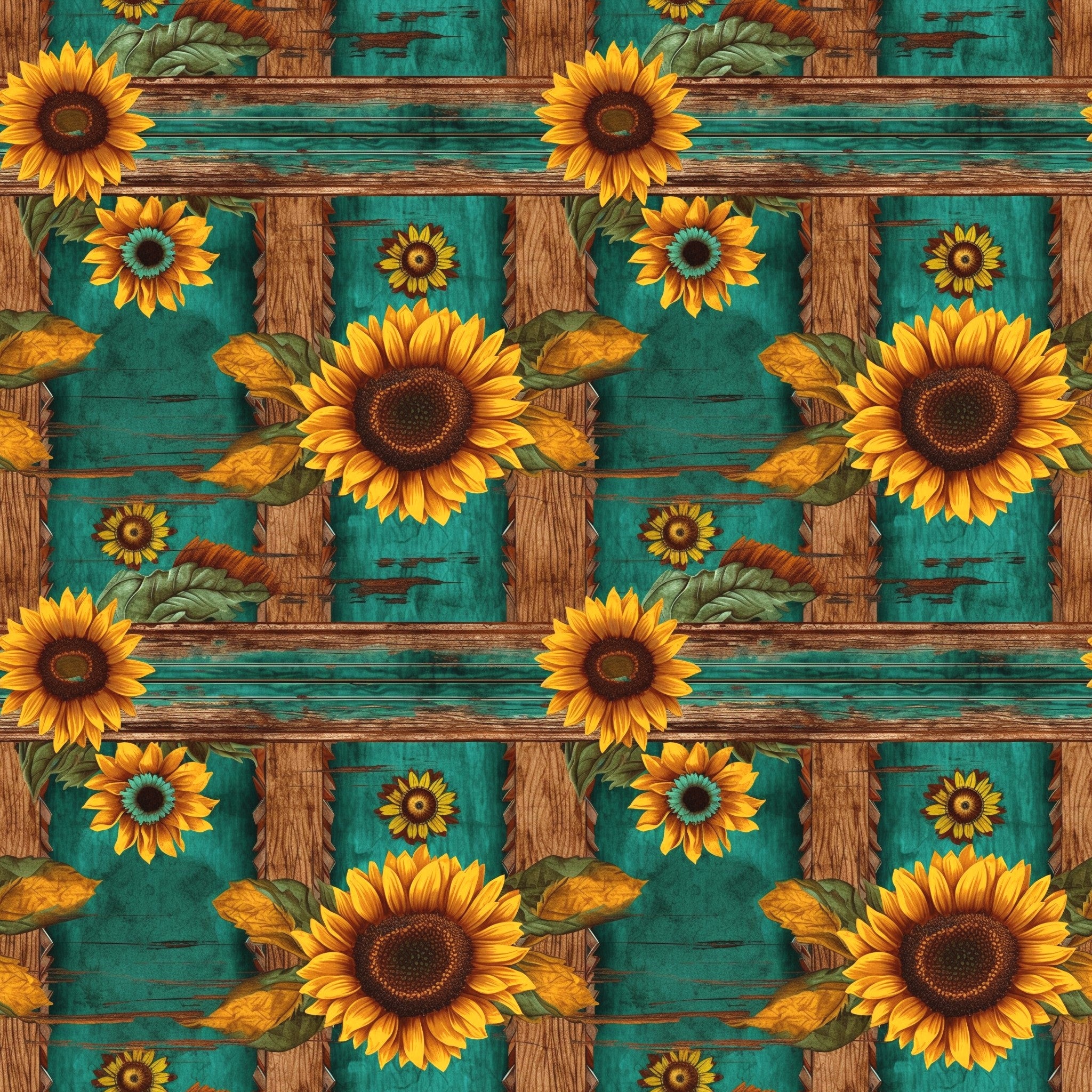 Sunflower Rustic Patterned Vinyl 12" x 12" - The Vinyl Haus