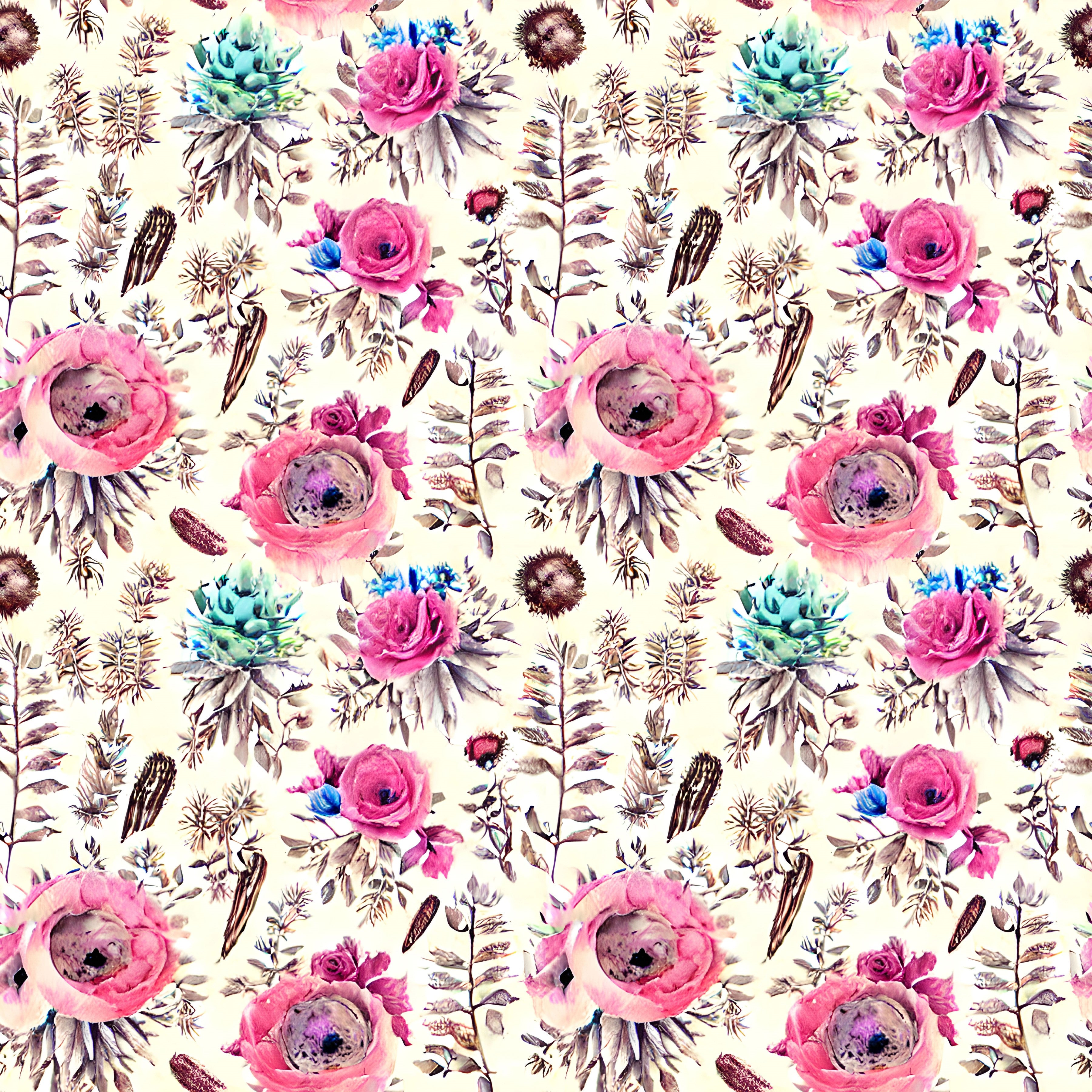 Watercolor Floral Pattern Vinyl 12" x 12" - The Vinyl Haus