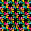 Rainbow Flowers Black Background PRIDE Pattern Vinyl 12" x 12" - The Vinyl Haus
