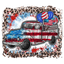 Sublimation Prints -Patriotic Antique Car and Flag - The Vinyl Haus