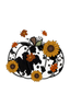 Sublimation Prints - Cowhide Pumpkin With Sunflowers - The Vinyl Haus