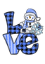 Sublimation Prints - Snowman LOVE - The Vinyl Haus