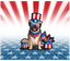 Sublimation Tumbler Wrap - 4th of July Flag Burst With Pug - The Vinyl Haus