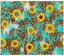 Sublimation Tumbler Wrap - Leopard Sunflowers and Turquoise - The Vinyl Haus