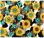 Sublimation Tumbler Wrap - Leopard Cowprint Sunflowers and Turquoise - The Vinyl Haus