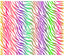 Sublimation Tumbler Wrap - Neon Rainbow Ombre Zebra White Background - The Vinyl Haus
