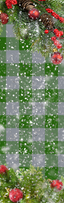 Pinecones and Berries on Green and Grey Plaid 1.5 x 4.75 - The Vinyl Haus