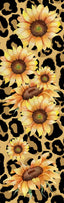 Sunflower and Cheetah print Pen Wrap 1.5 x 4.75 - The Vinyl Haus