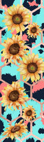 Sunflower and Cheetah print teal and pink Pen Wrap 1.5 x 4.75 - The Vinyl Haus
