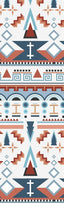 Tribal Teal and Orange Pen Wrap 1.5 x 5 - The Vinyl Haus