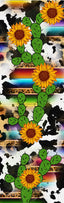 Serape Cow Print with Cactuses and Sunflowers Pen Wrap 1.5 x 5 - The Vinyl Haus