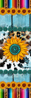 Serape Cow Print with Sunflowers and Turquoise Pen Wrap 1.5 x 5 - The Vinyl Haus