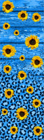 Blue Woodgrain and Sunflowers Pen Wrap 1.5 x 4.75 - The Vinyl Haus