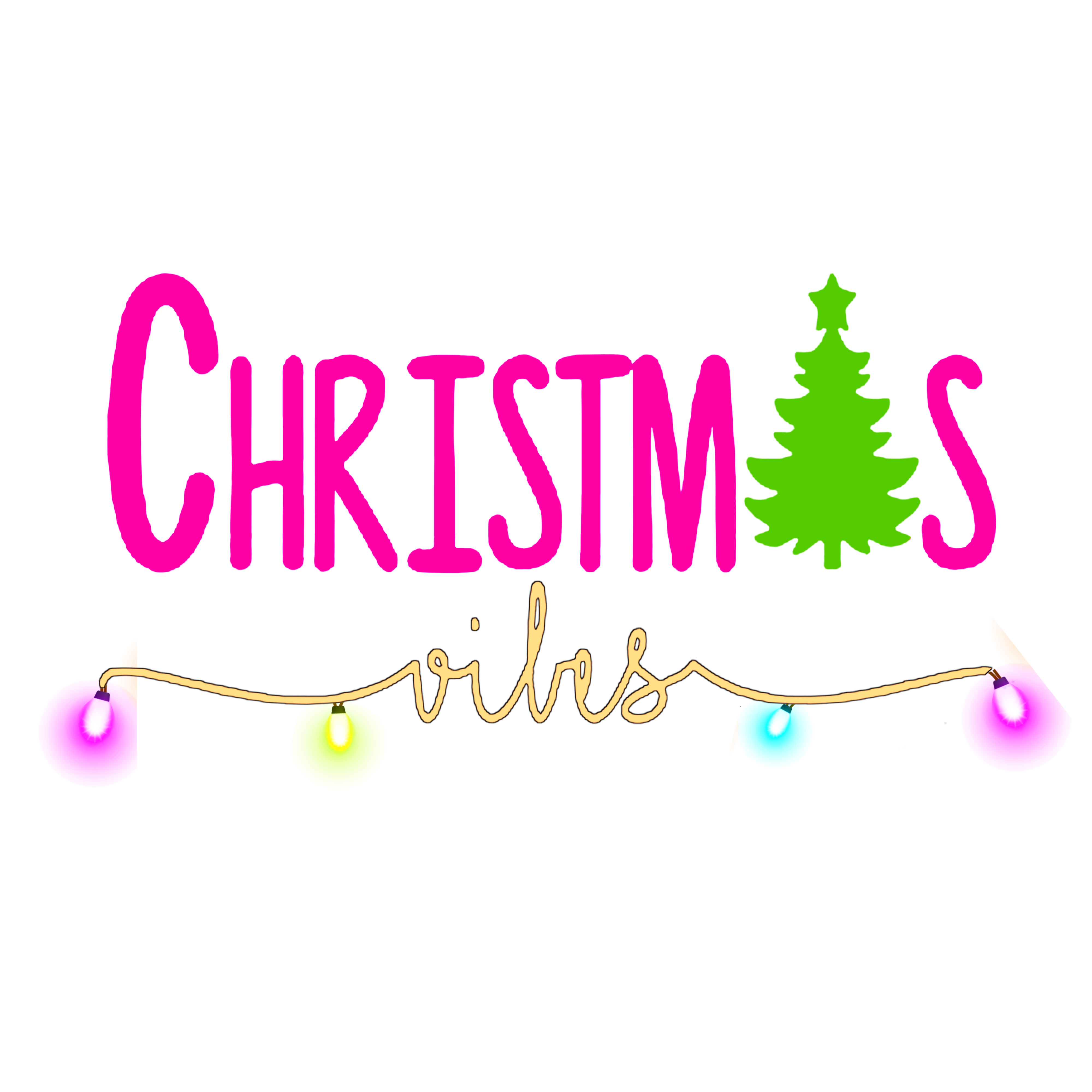 HTV Prints - Christmas Vibes Pink - The Vinyl Haus