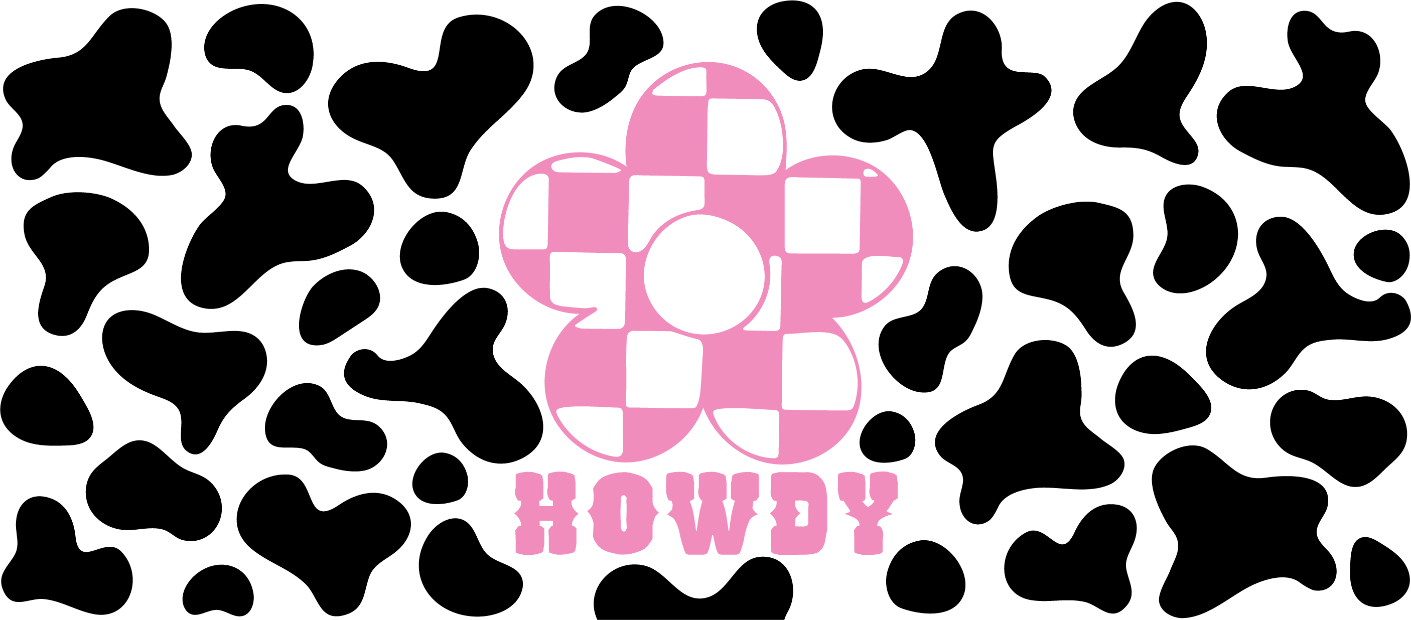 Howdy Plaid Flower Cow Print Libbey Glass Can Vinyl Wrap 16 oz