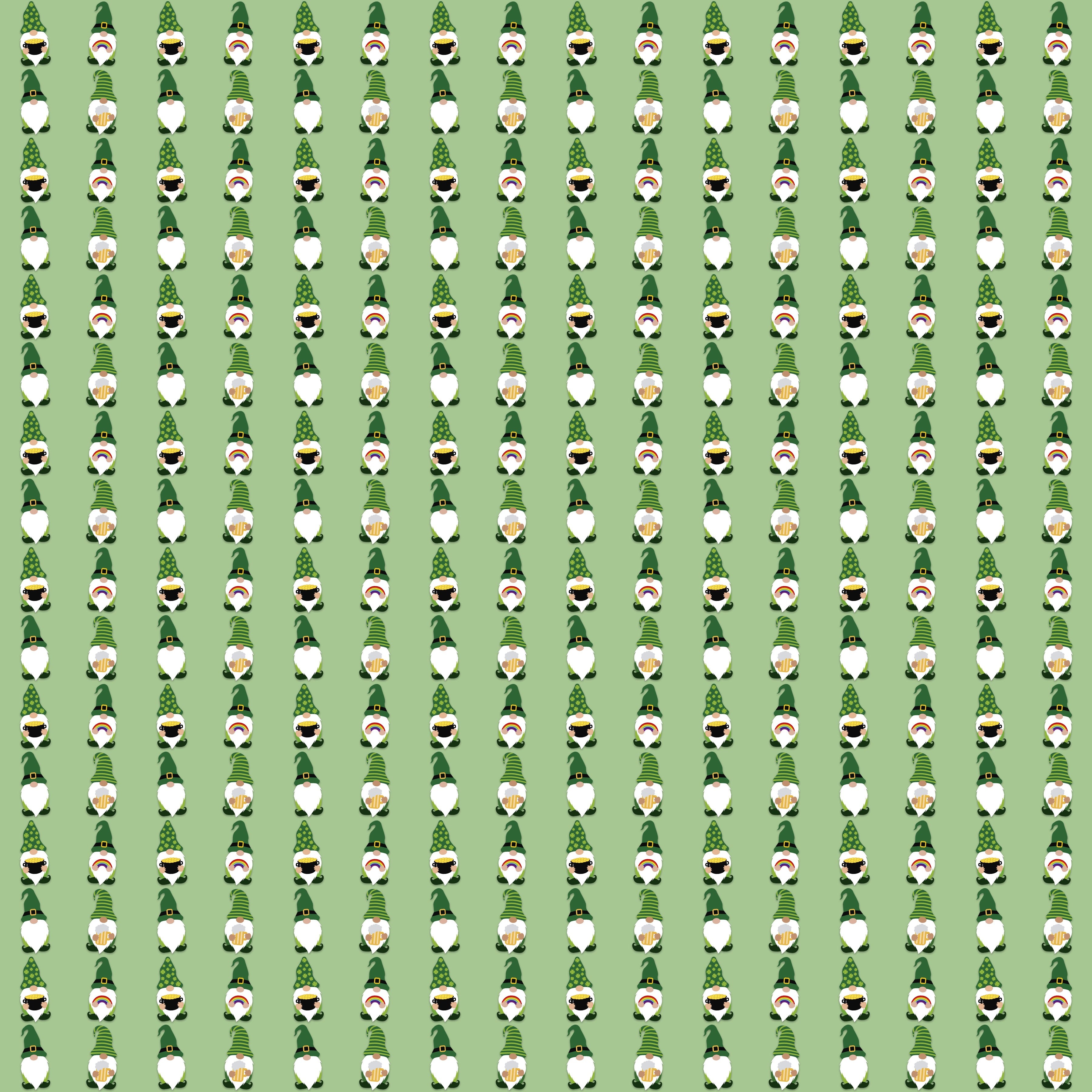 St Patricks Day Gnomes Pattern Vinyl 12" x 12 - The Vinyl Haus