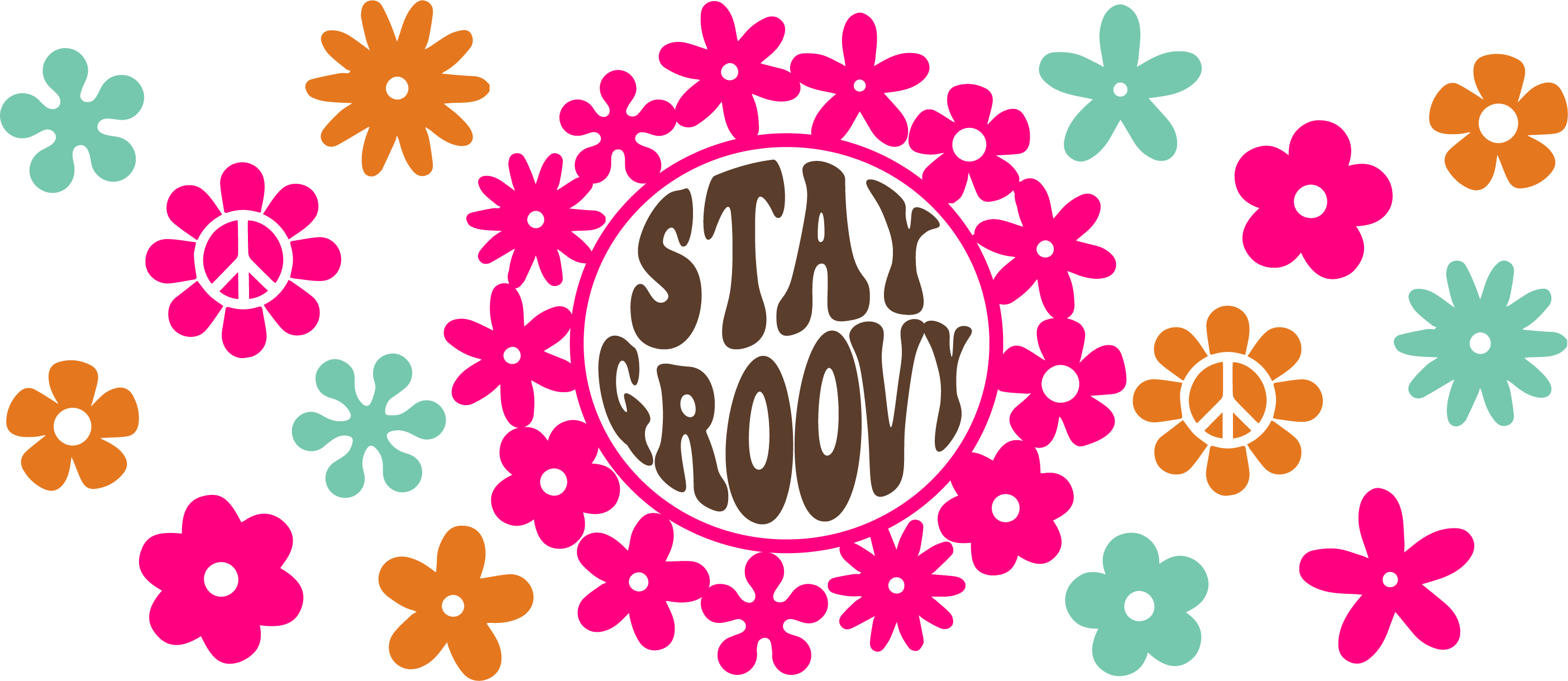 Stay Groovy Libbey Glass Can Vinyl Wrap 16 oz - The Vinyl Haus